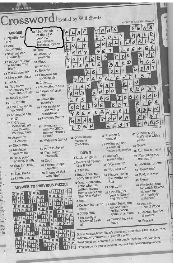 NYT Crossword 2/10/17